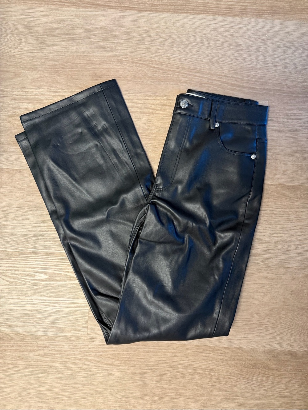 Zara Black Faux Leather Pants